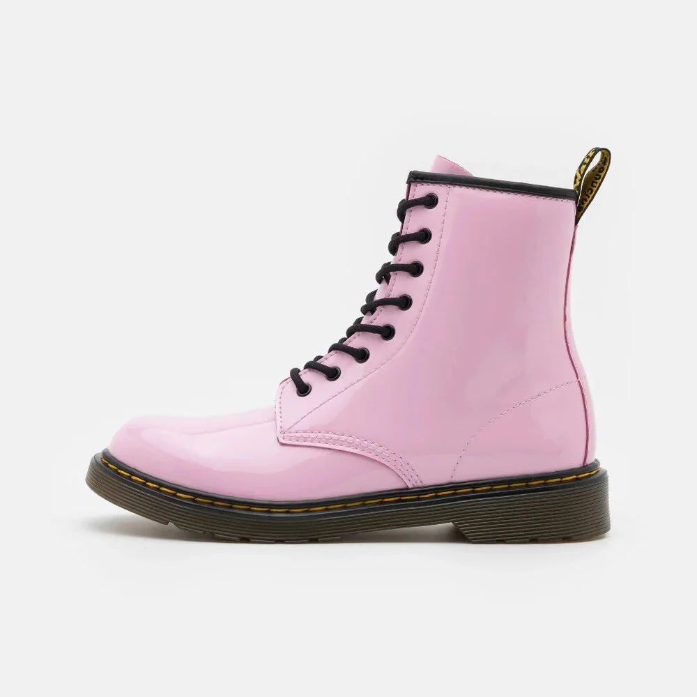 Dr. Martens Girl's Pink 1460 Leather Lace‎ Up Classic Ankle Moto Boot Size 1